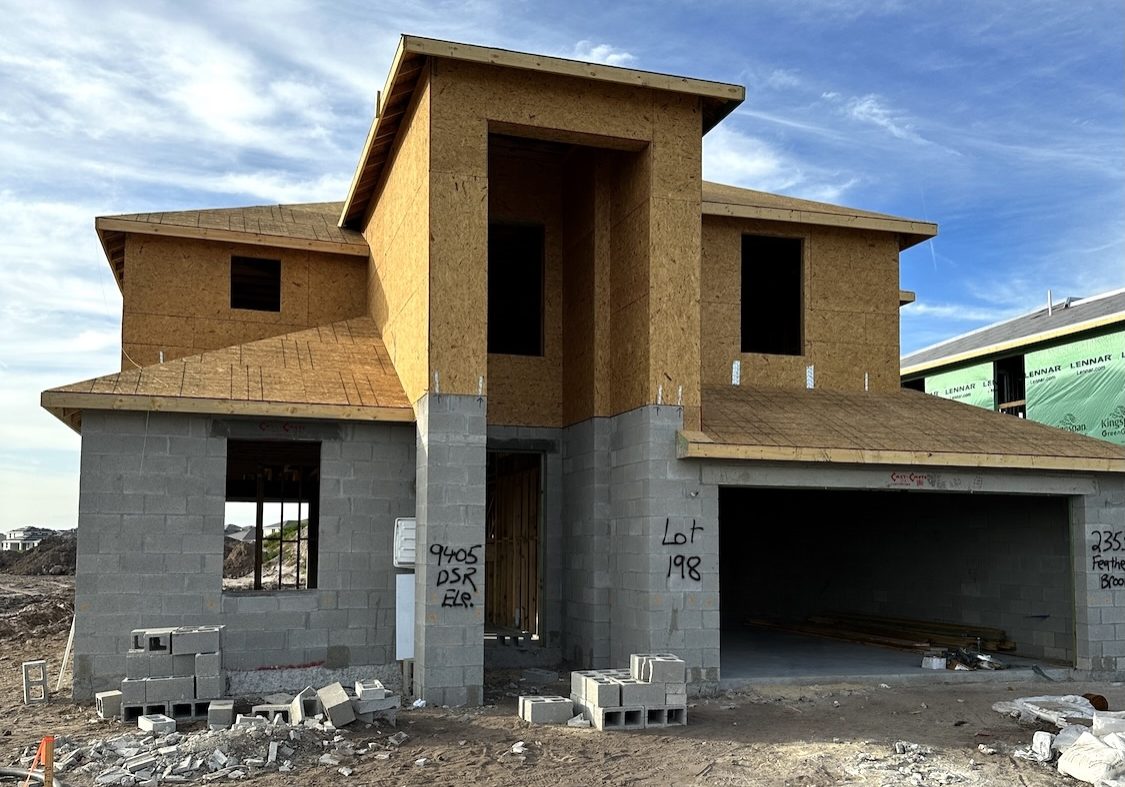 new construction home crop - progress exterior